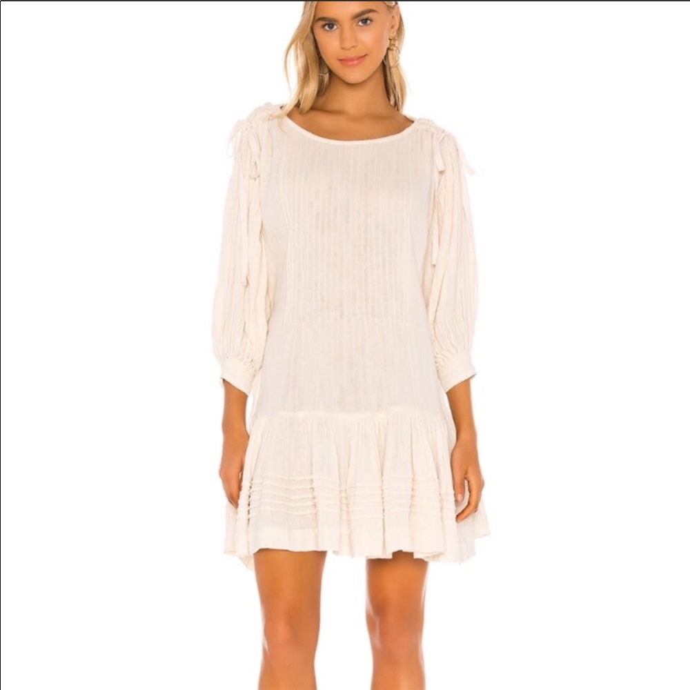 Free People Washed Ashore Mini Dress Ecru Medium